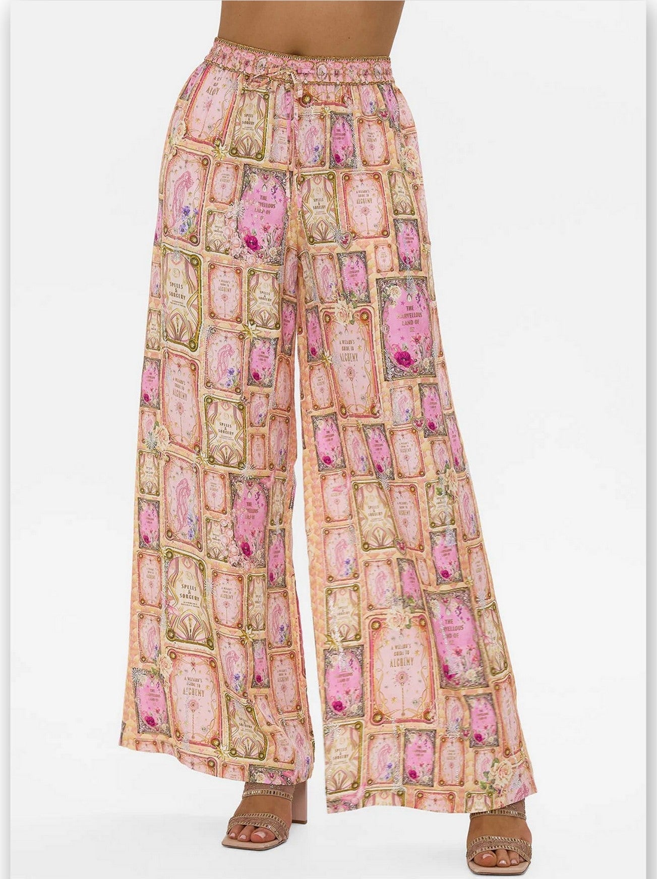 Asymmetrical Printed Silk Blouse and Pant Set - Suits & Sets