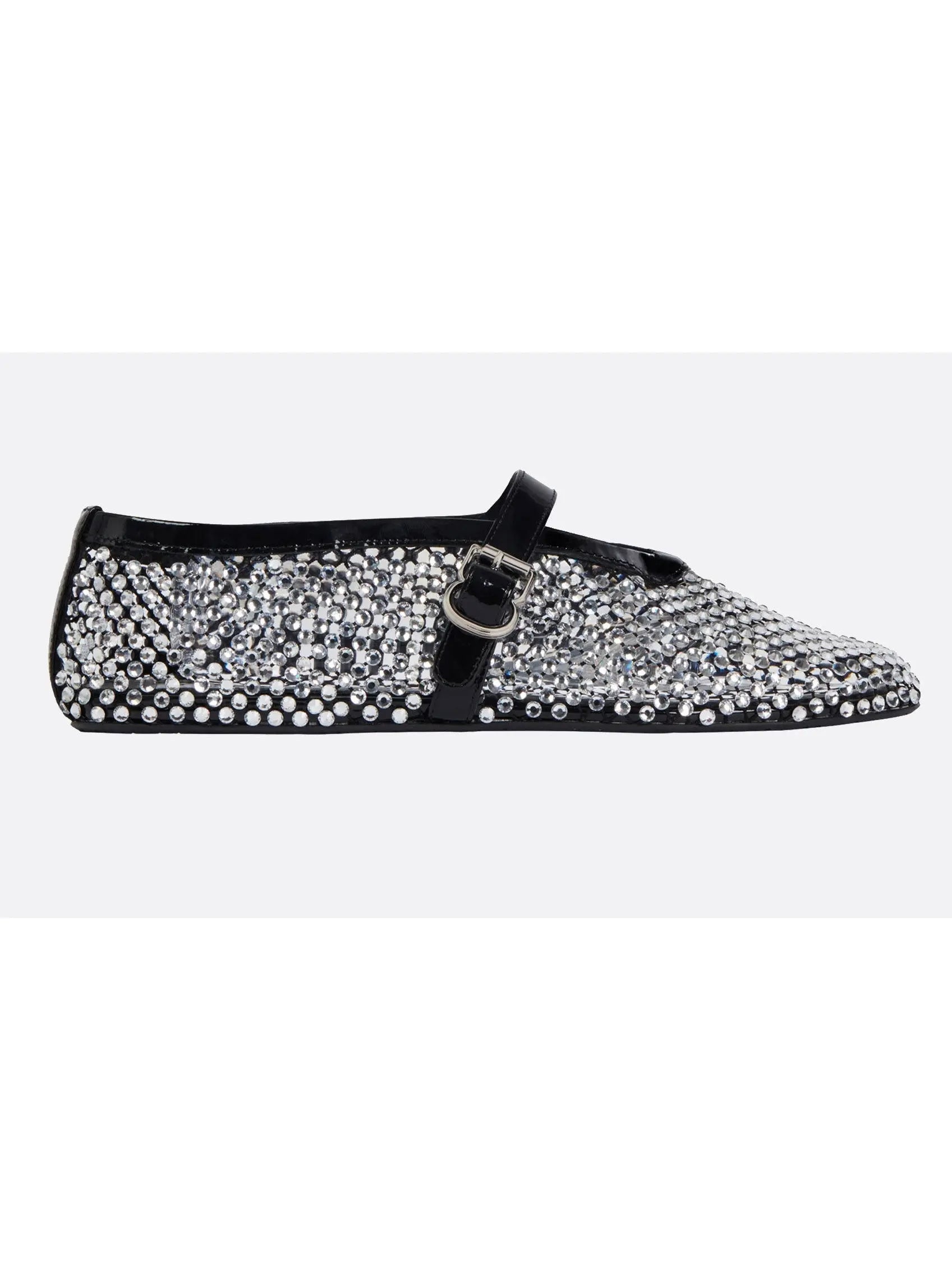 Ballet Flats in Fishnet and Strass - Footwear