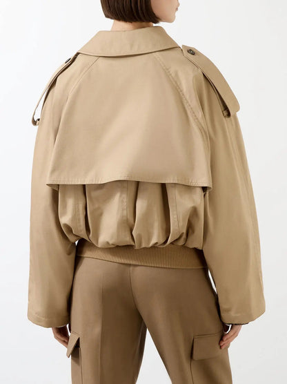 Balloon Double-Breasted Trench Jacket - Jackets