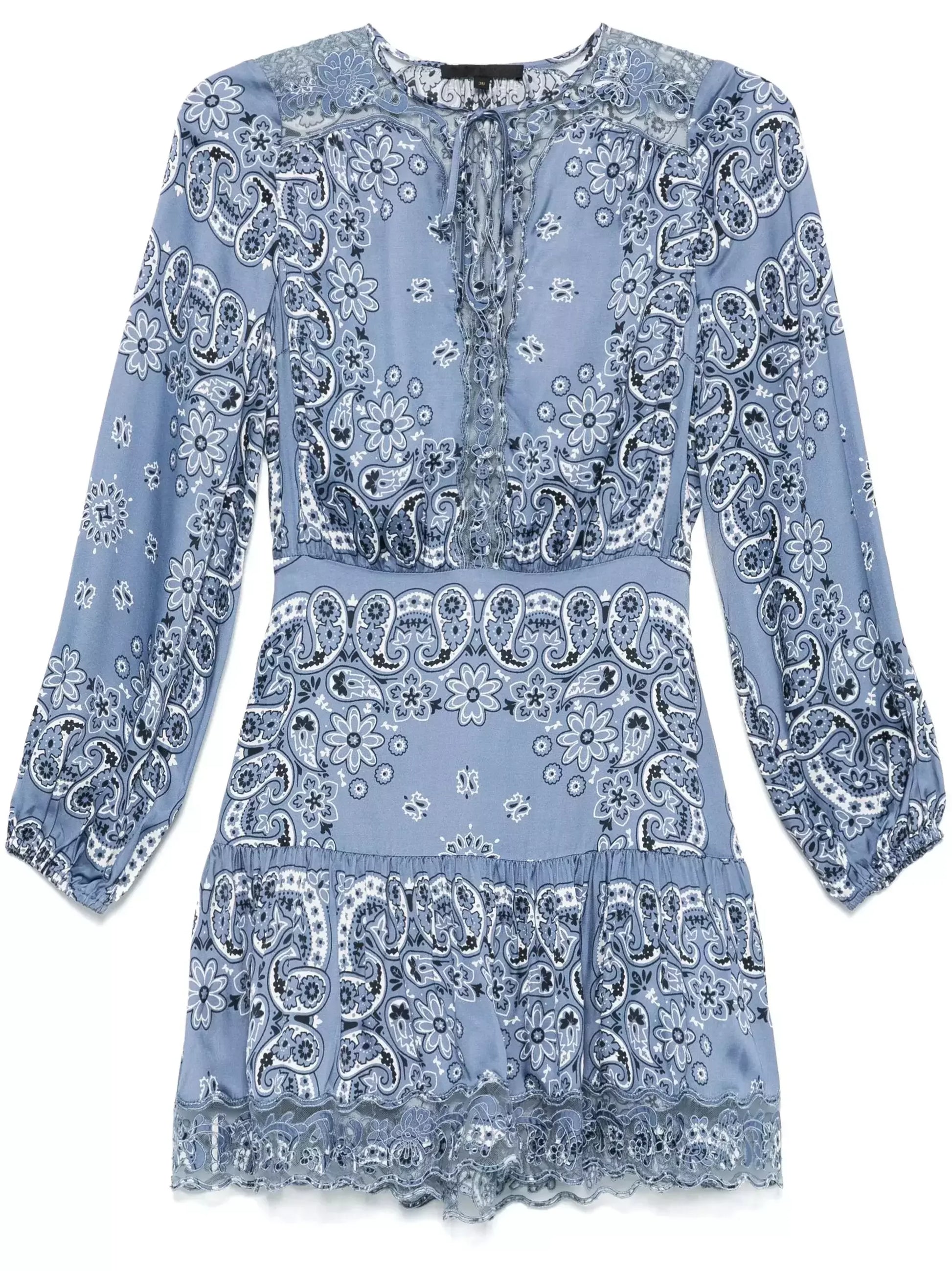 Bandana Paisley Print Blue Mini Dress – Boho & Buttoned