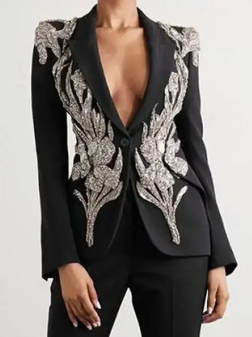 Bead and Crystal Heavily Embellished Blazer