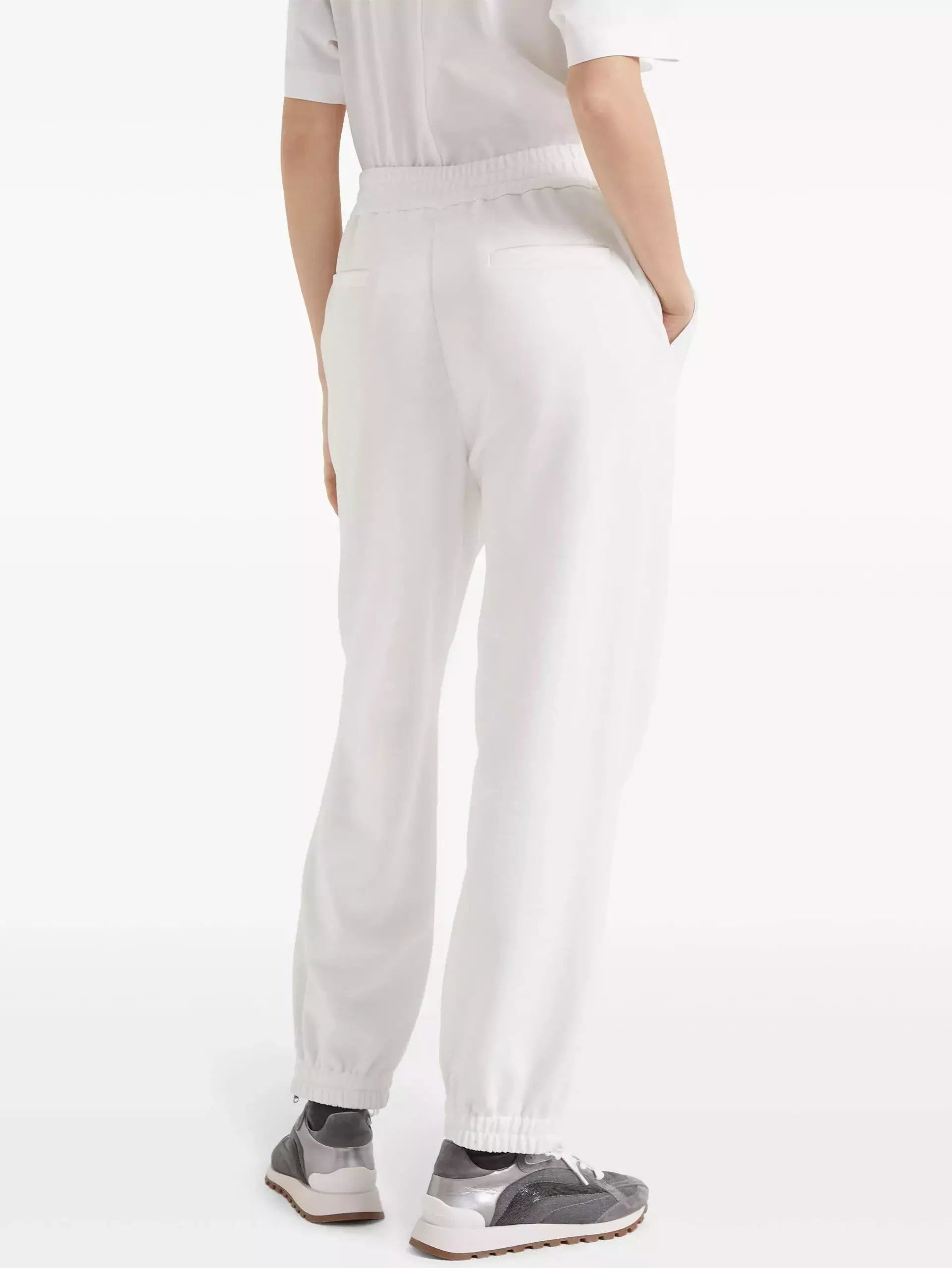 Beaded Chain-Trim French Terry Tracksuit in White - Suits & Sets
