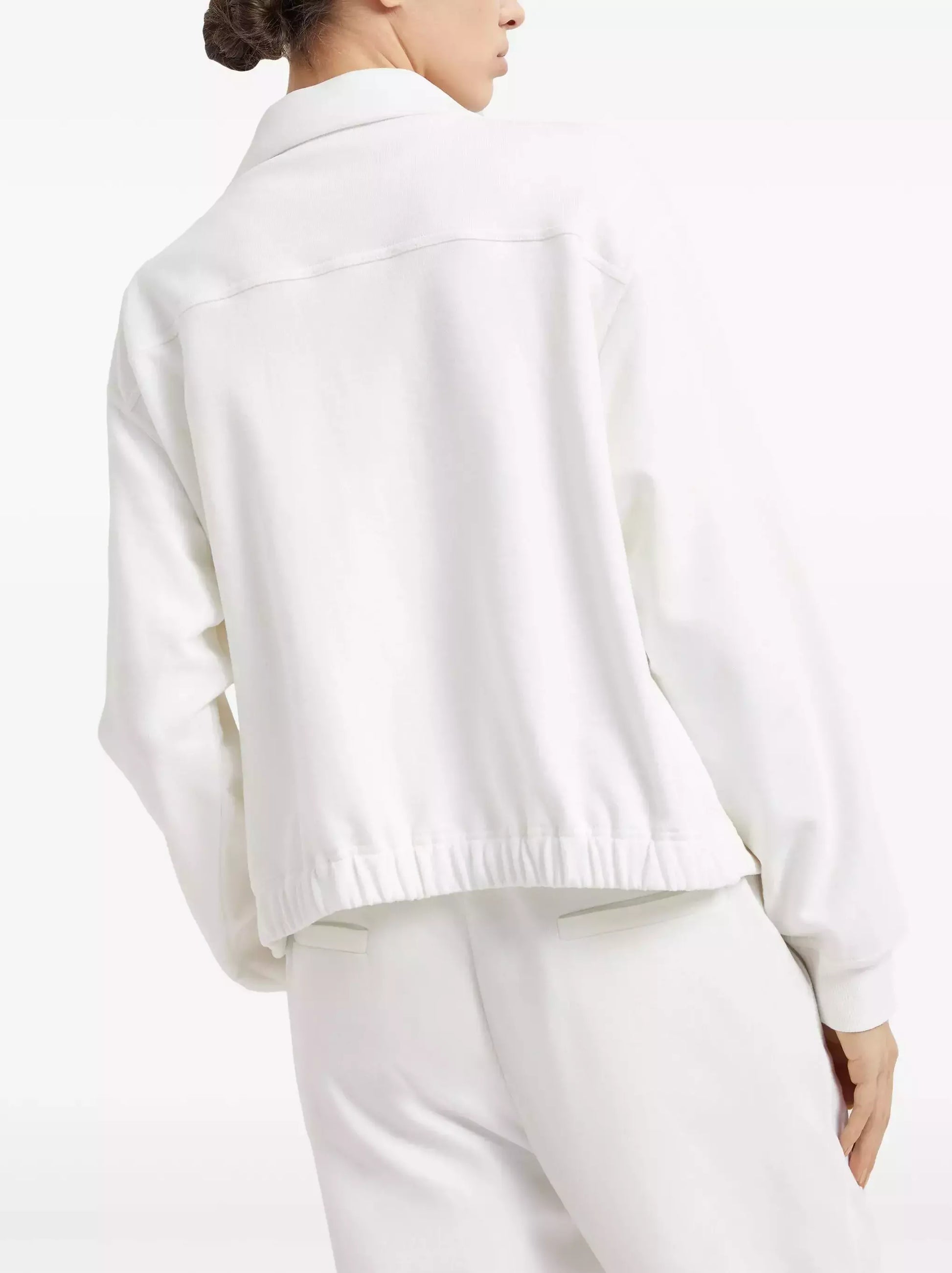 Beaded Chain-Trim French Terry Tracksuit in White - Suits & Sets