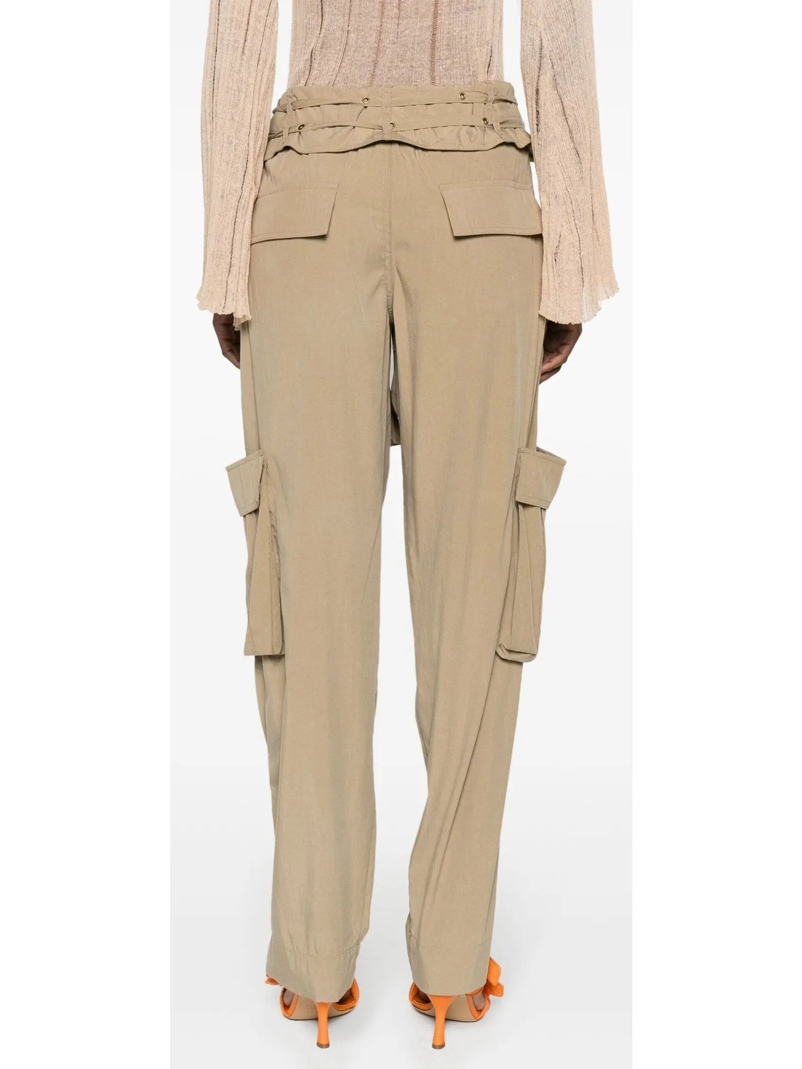 Beige Mid-Rise Cargo Pants - Jeans & Pants