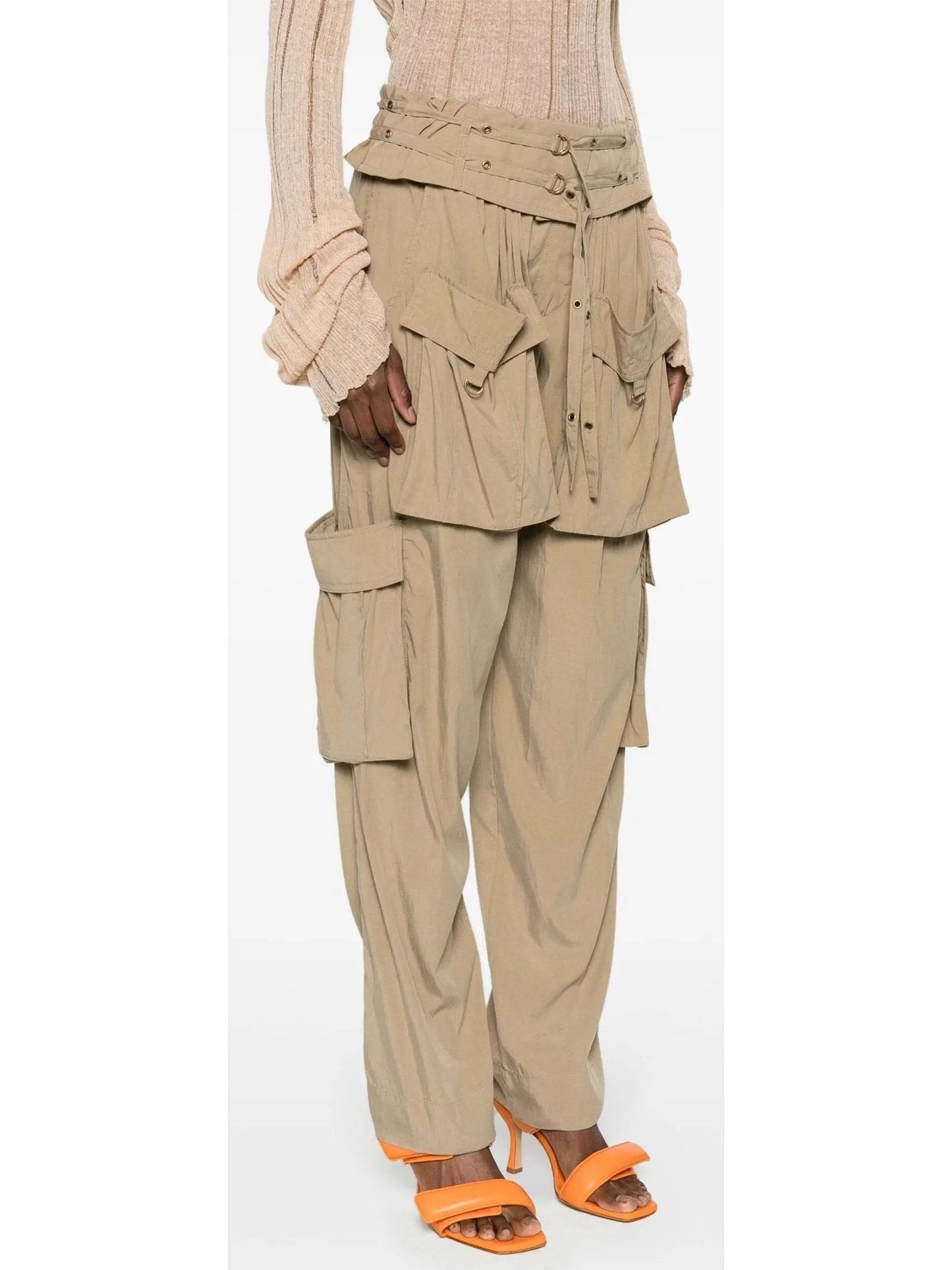 Beige Mid-Rise Cargo Pants - Jeans & Pants