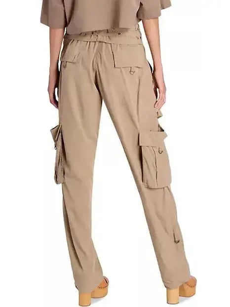 Beige Mid-Rise Cargo Pants - Jeans & Pants