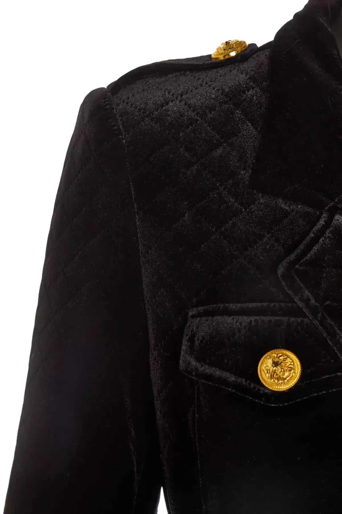 Belted Black Double-Breasted Velvet Coat - Coats