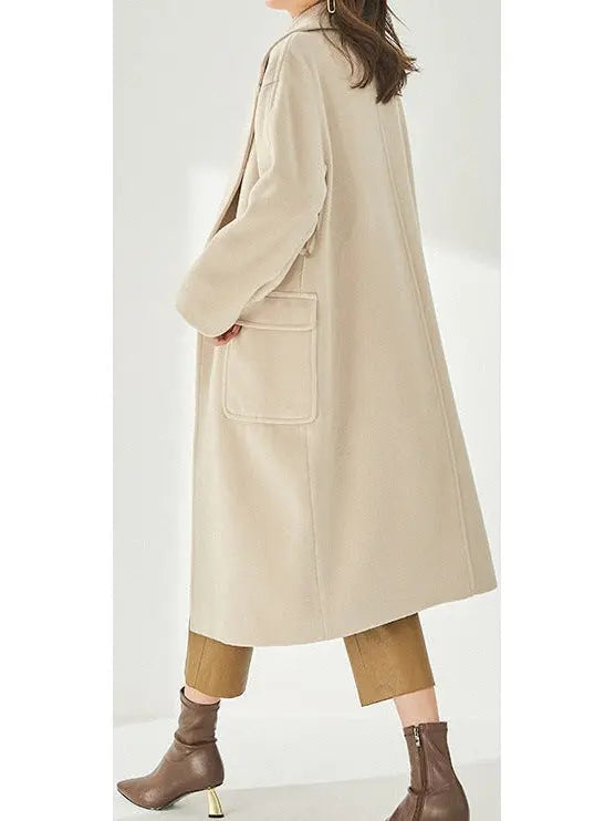 Belted Cashmere Wool Wrap Coat Arcade White - Coats