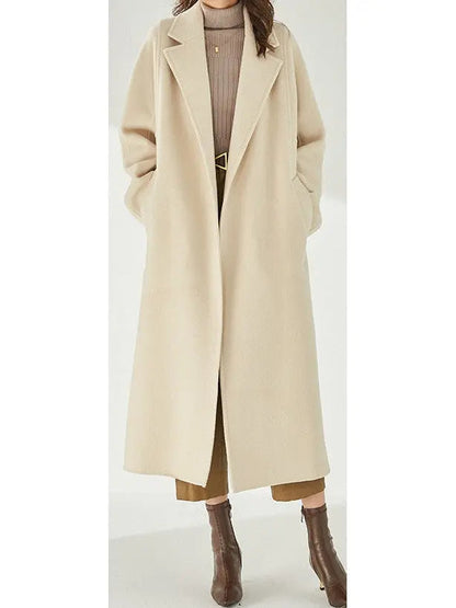 Belted Cashmere Wool Wrap Coat Arcade White - Coats