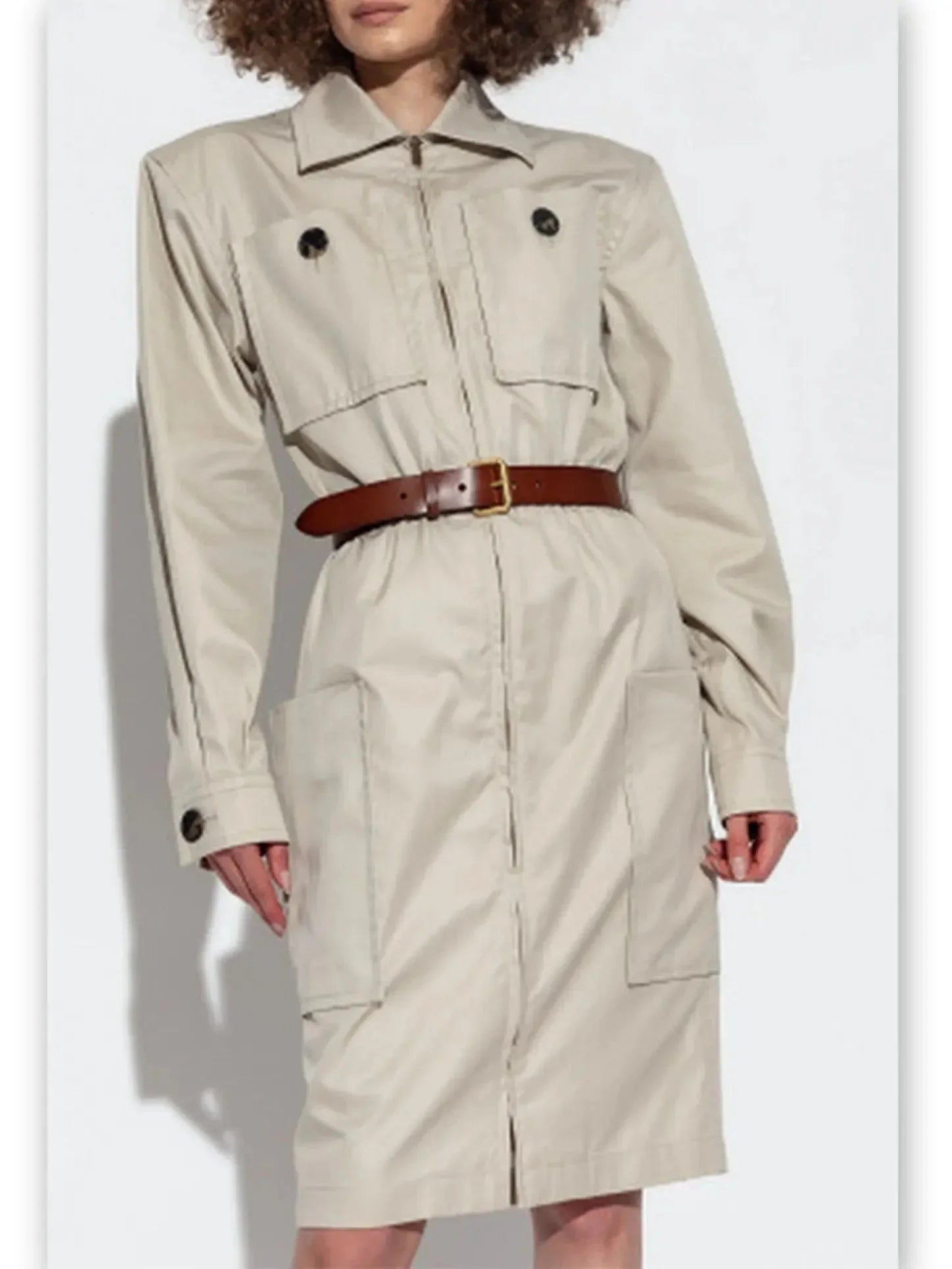 Belted Cotton Safari Dress Beige High End Womens Fashion Belted Cotton Safari Dress Beige High End Womens Fashion