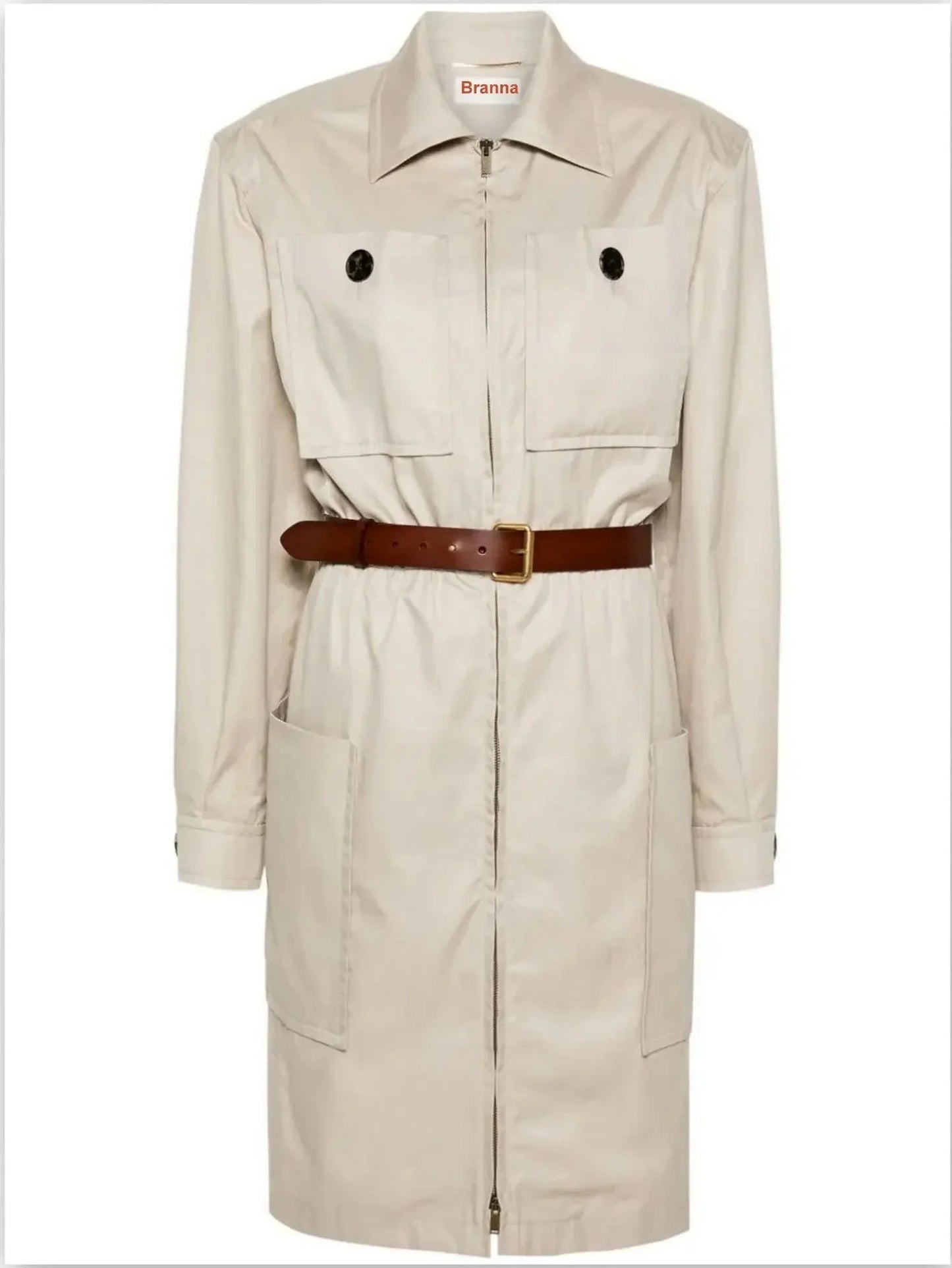 Belted Cotton Safari Dress Beige High End Womens Fashion Belted Cotton Safari Dress Beige High End Womens Fashion