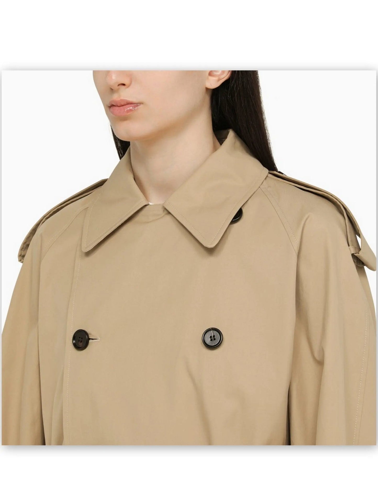 Belted Double-Breasted Beige Trench Jacket - Jackets