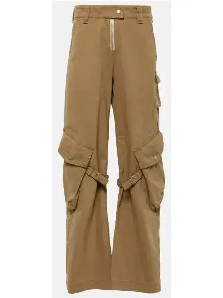 Belted Natural Cotton Cargo Pants - Jeans & Pants