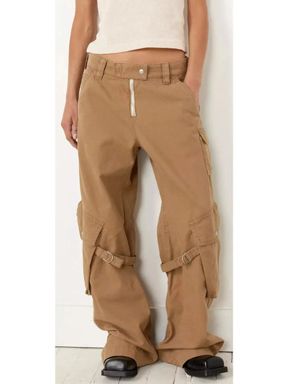 Belted Natural Cotton Cargo Pants - Jeans & Pants