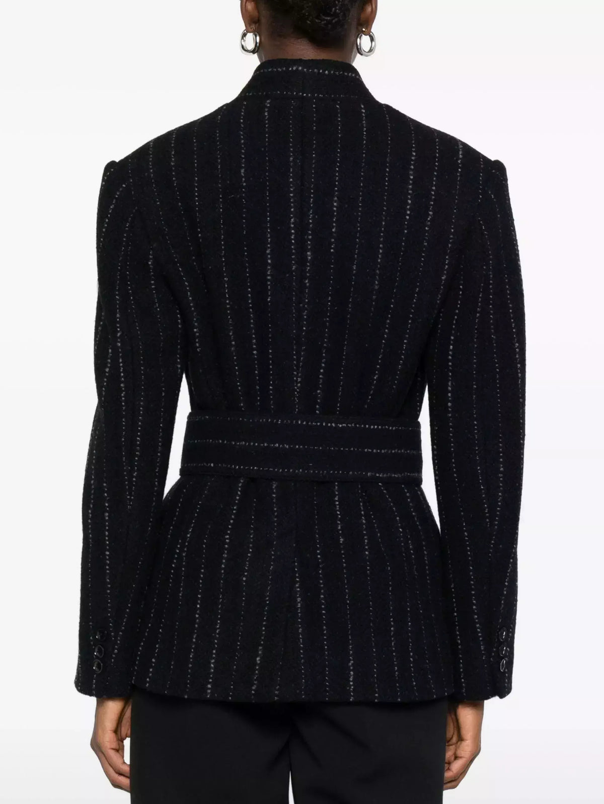 Belted Pinstripe Wool-Blend Blazer - Jackets