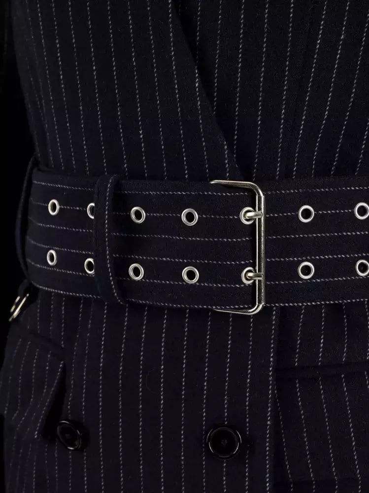 Belted Pinstripe Wool-Blend Blazer - Jackets