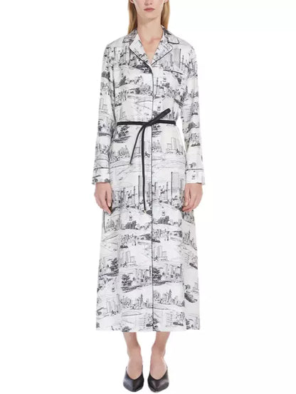 Bread Print Robe Belted Print Lounge Robe Midi Dress Free Worldwide Shipping – Branna ...