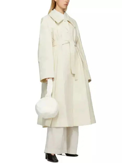 Belted Single-Breasted Linen-Blend Trench Coat - Coats