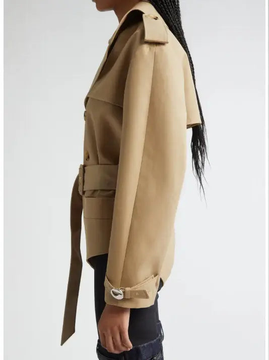 Belted Trench Bodysuit in Beige - Suits & Sets