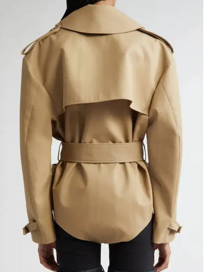 Belted Trench Bodysuit in Beige - Suits & Sets