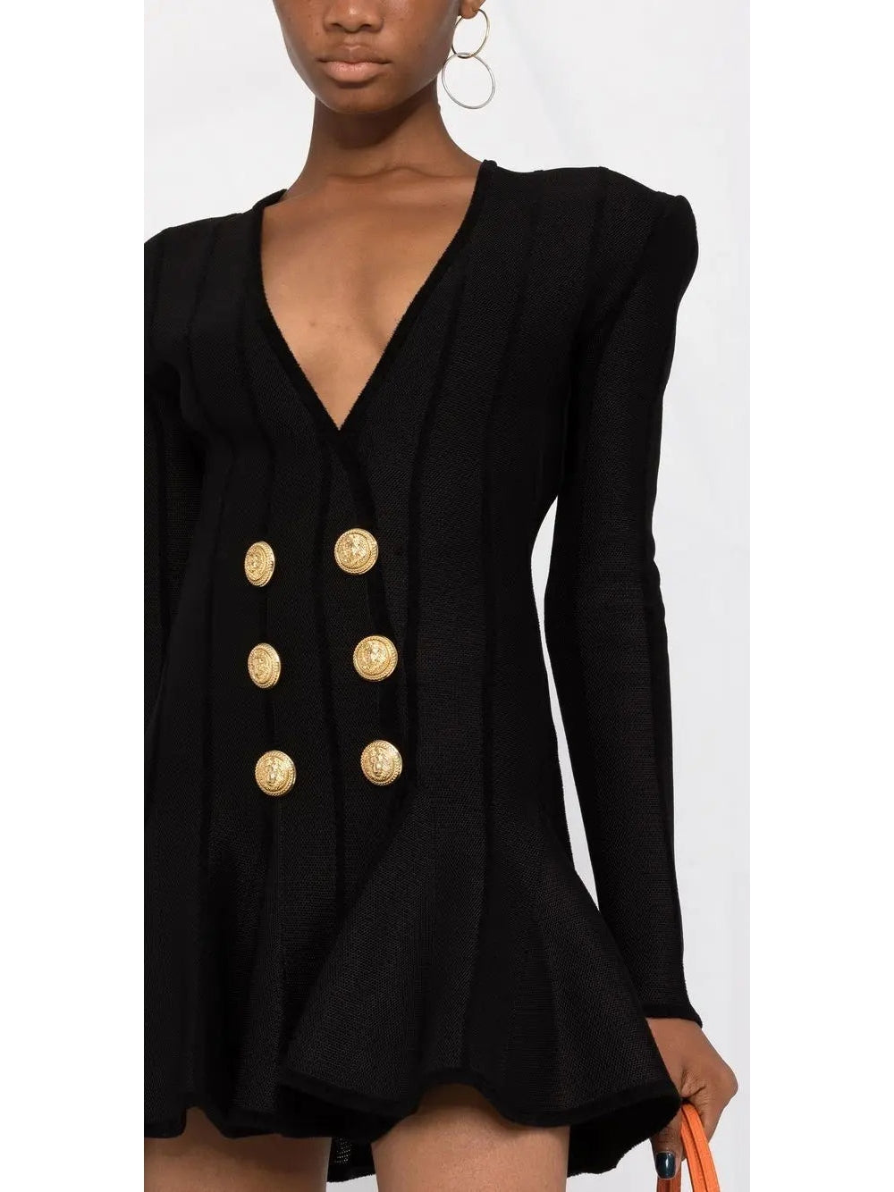 Black A-Line Knit Mini Dress - Dresses