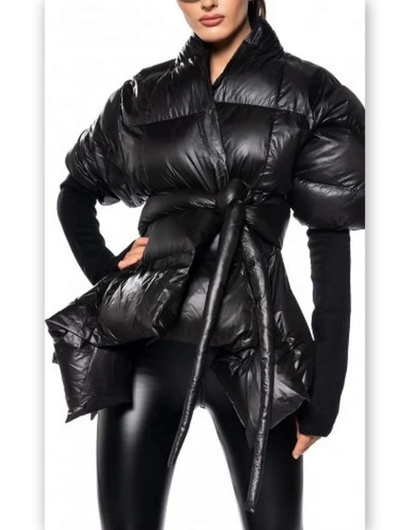 Black Batwing Duvet Down Jacket - Jackets