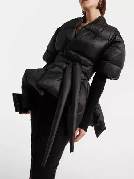 Black Batwing Duvet Down Jacket - Jackets