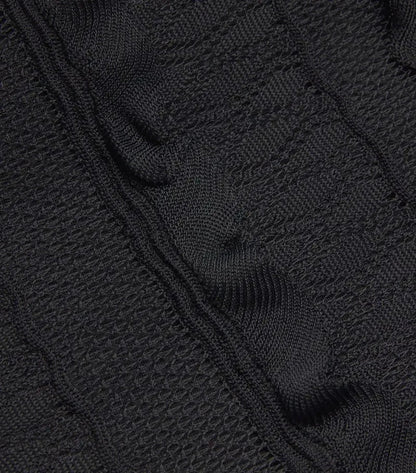 Black Crochet Long Knit Tiered Sleeveless Dress - Dresses