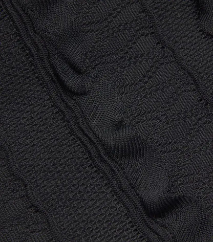 Black Crochet Long Knit Tiered Sleeveless Dress - Dresses