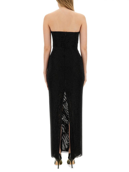 Black Crystal-Embellished Cut-Out Strapless Maxi Dress - Dresses