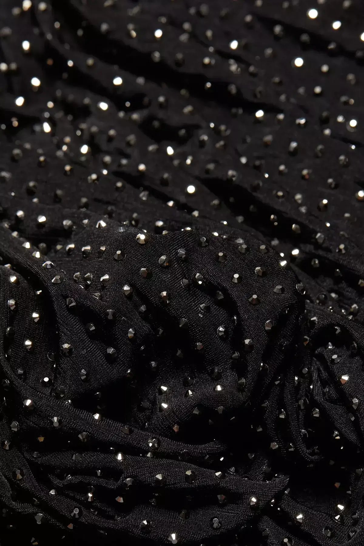 Black Crystal-Embellished Draped Jersey Mini Dress - Dresses