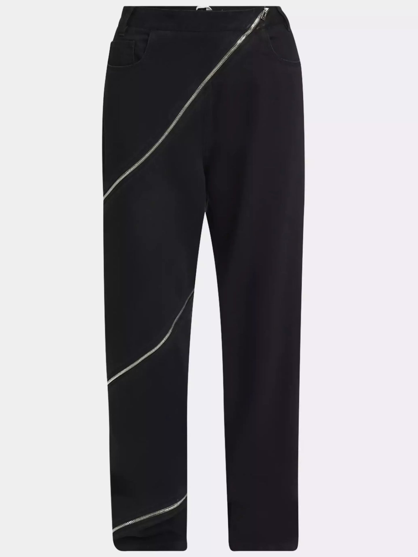 Black Jeans with Zip-Embellishment - Jeans & Pants