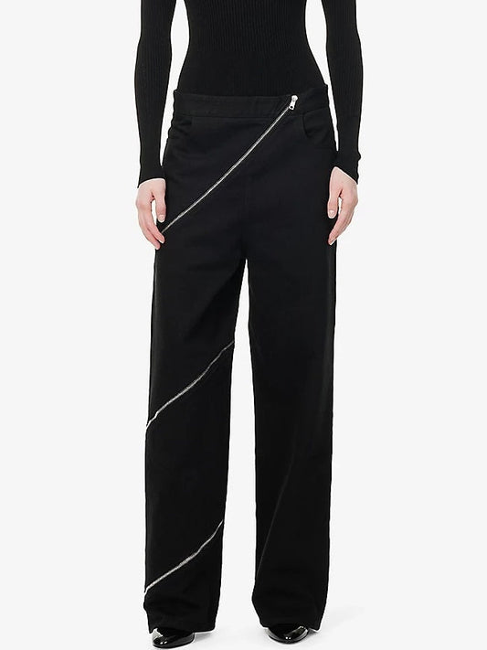 Black Jeans with Zip-Embellishment - Jeans & Pants