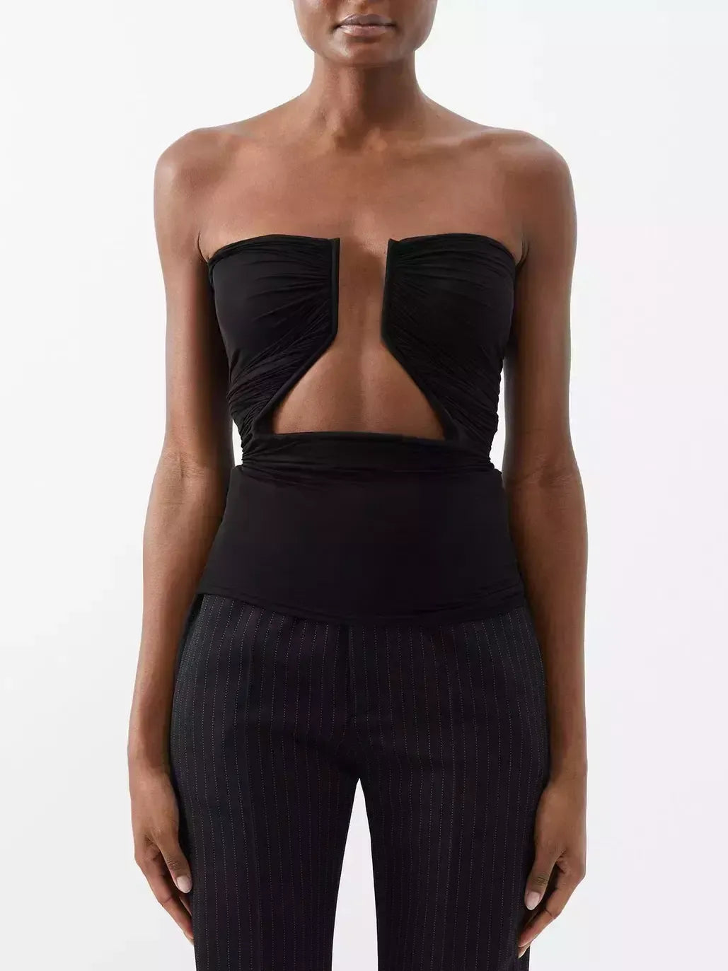Black Jersey Prong Top - Tops