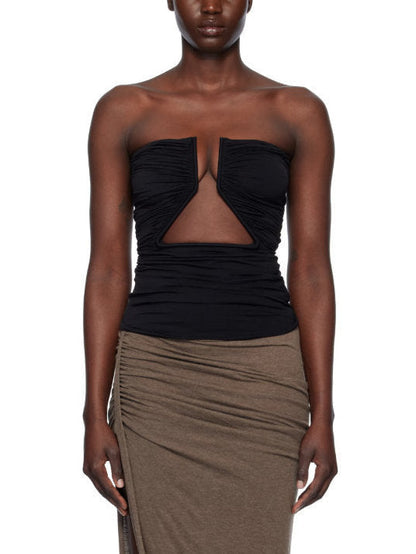Black Jersey Prong Top - Tops