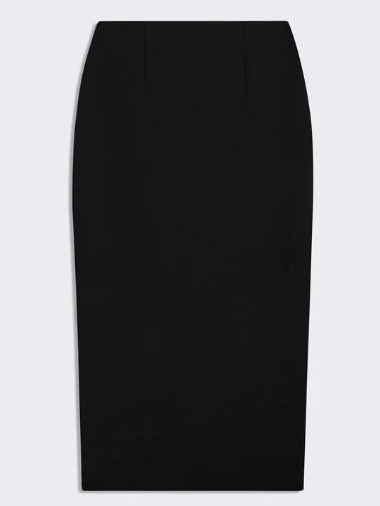 Black Pencil Skirt with Gold Buttons - Skirts