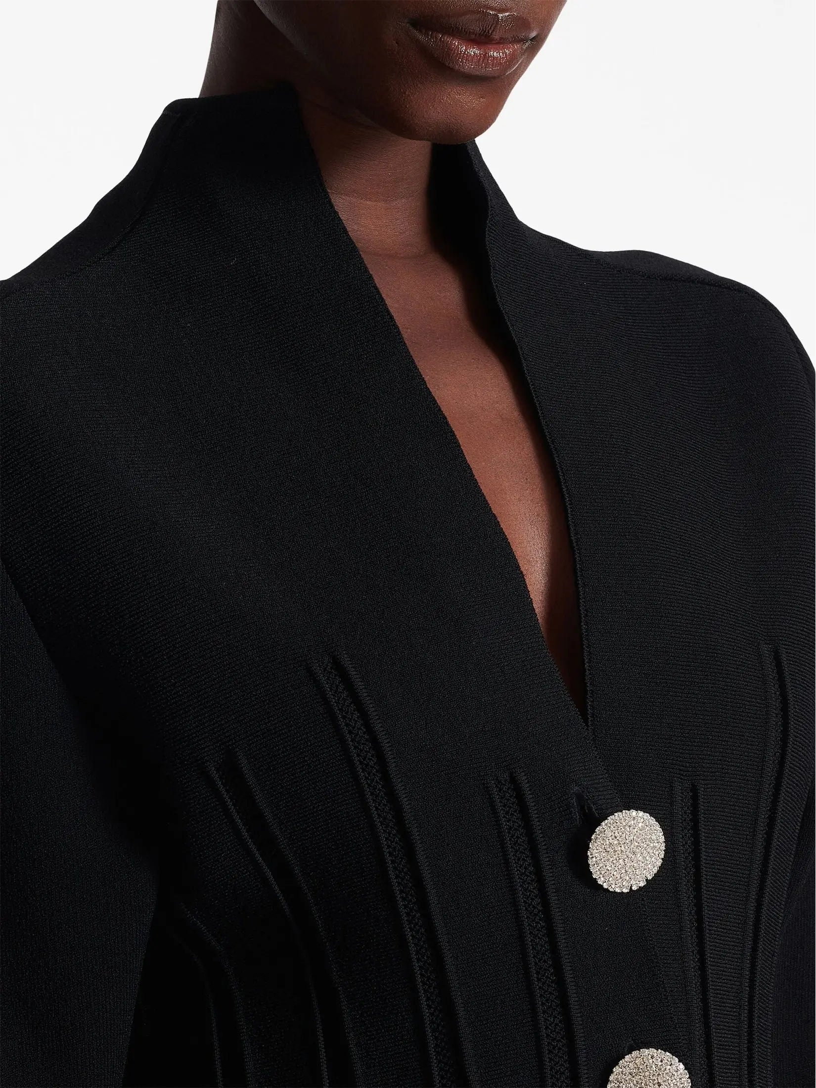 Black Ribbed Knit Peplum Cardigan - Sweaters & Knitwear