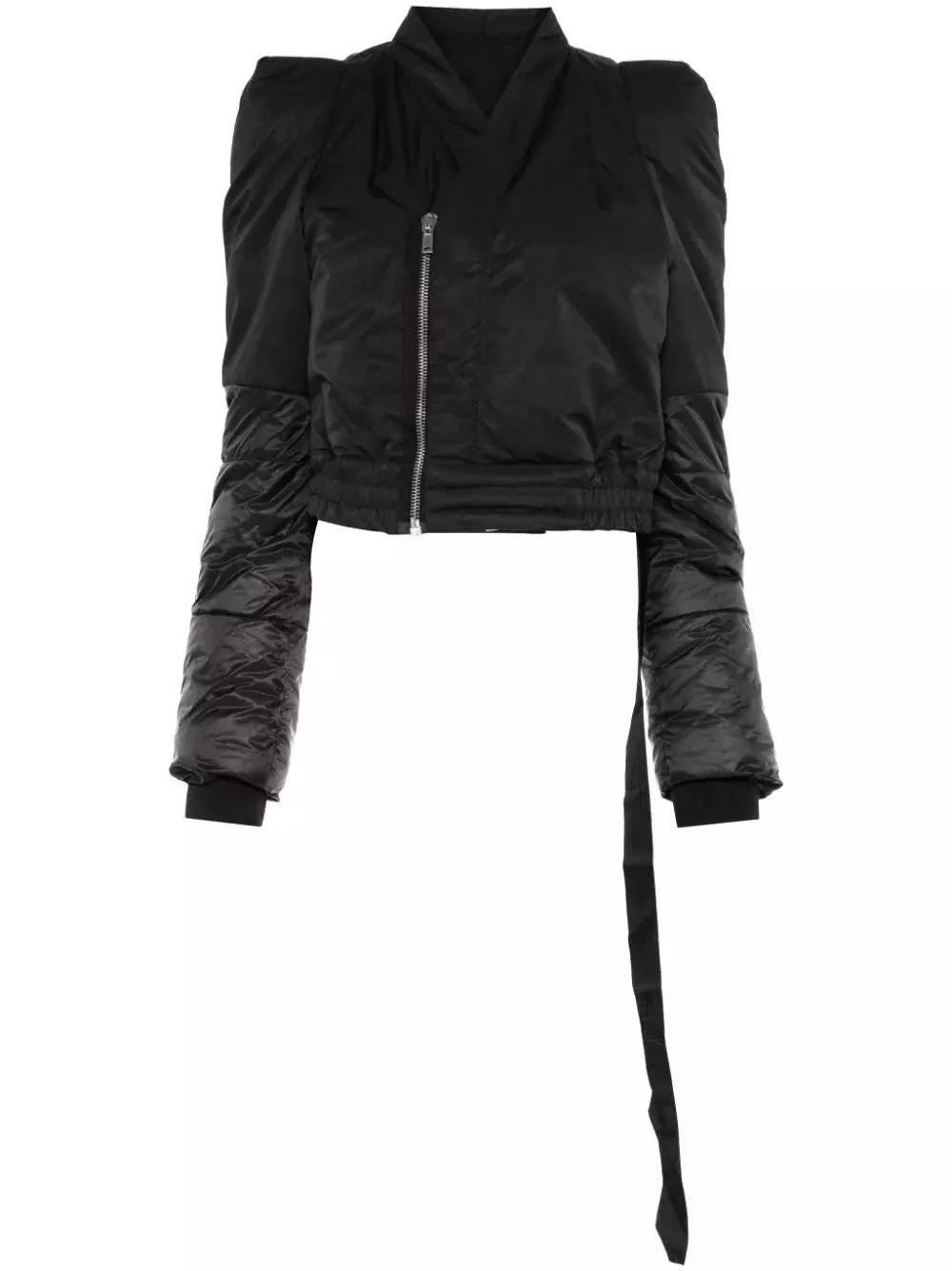 Black Sculptured Padded Bomber Jacket - Jackets