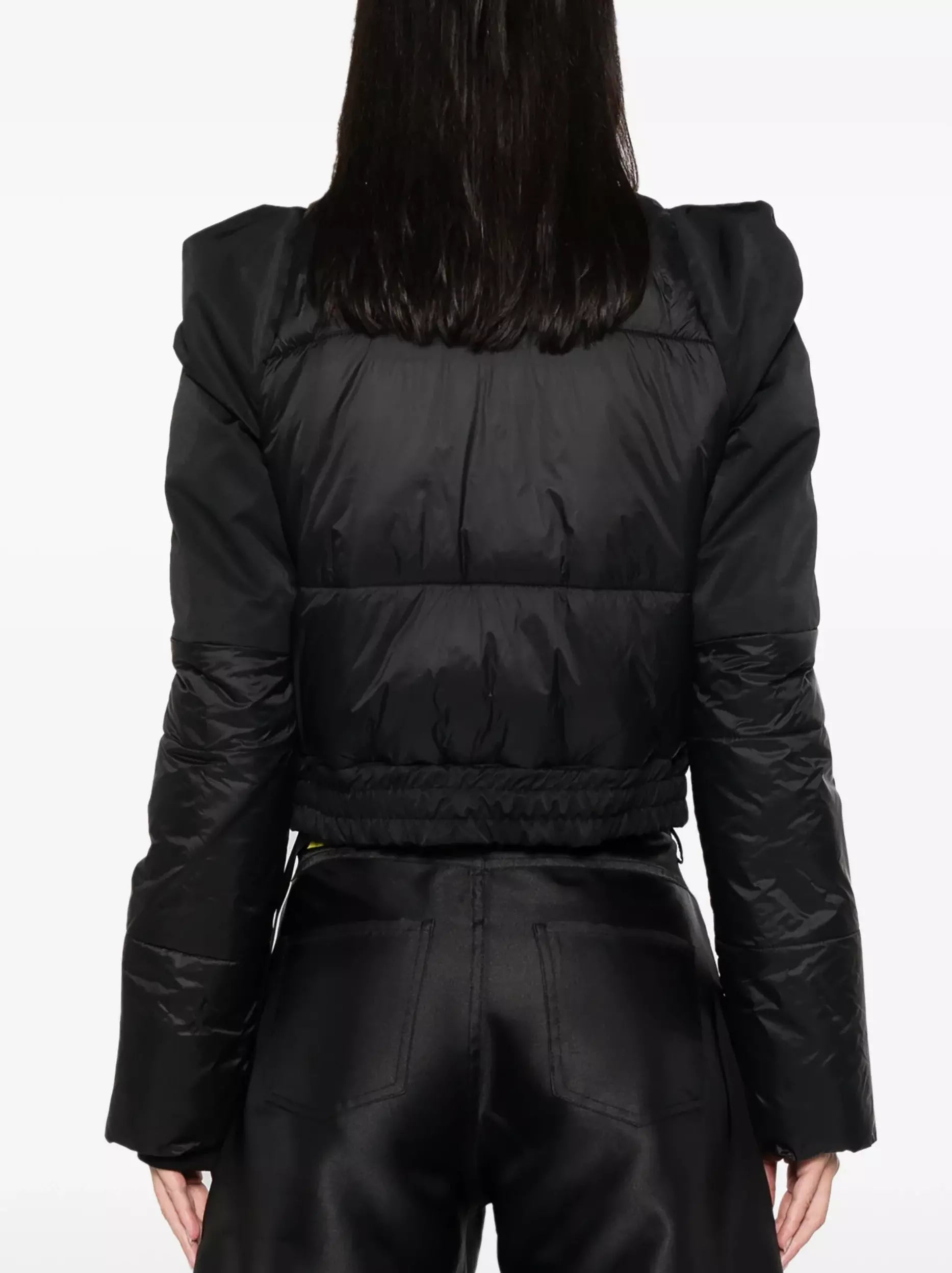 Black Sculptured Padded Bomber Jacket - Jackets