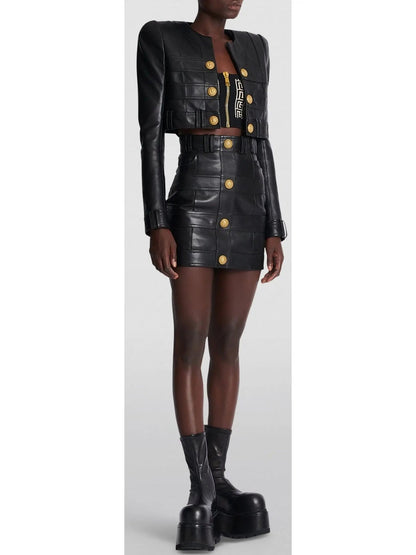 Black Short Soft Leather Jacket - Jackets