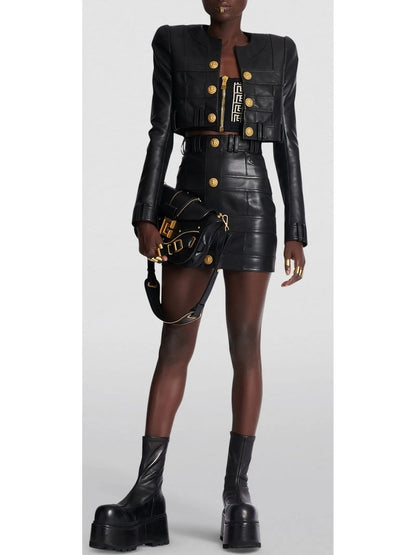 Black Short Soft Leather Jacket - Jackets