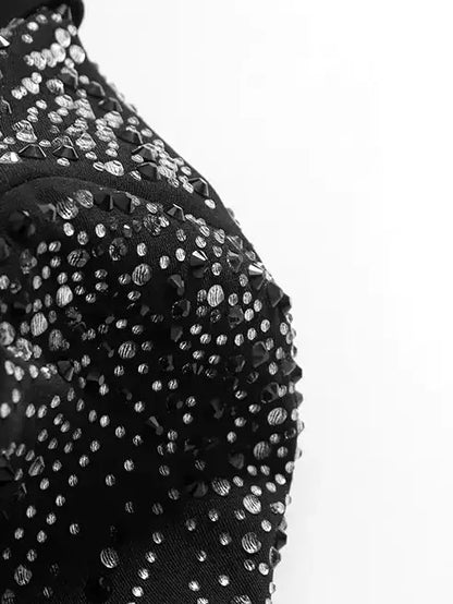Black Tailored Embellished Blazer - Jackets