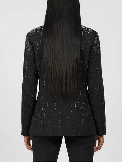 Black Tailored Embellished Blazer - Jackets
