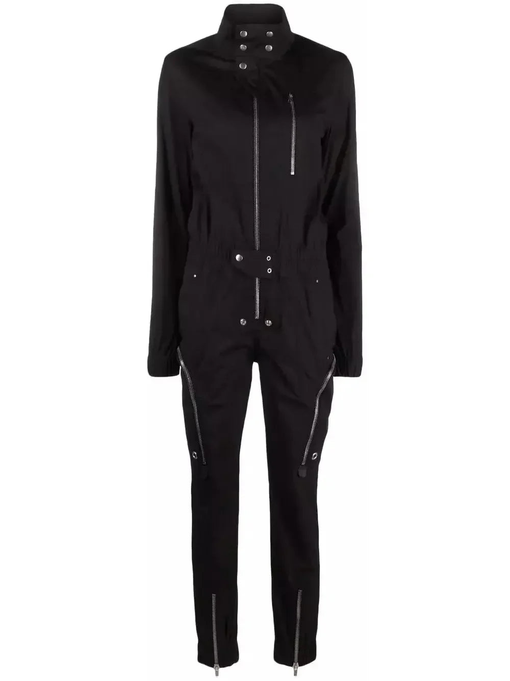 Black Zip-Up Cotton Jumpsuit - Suits & Sets