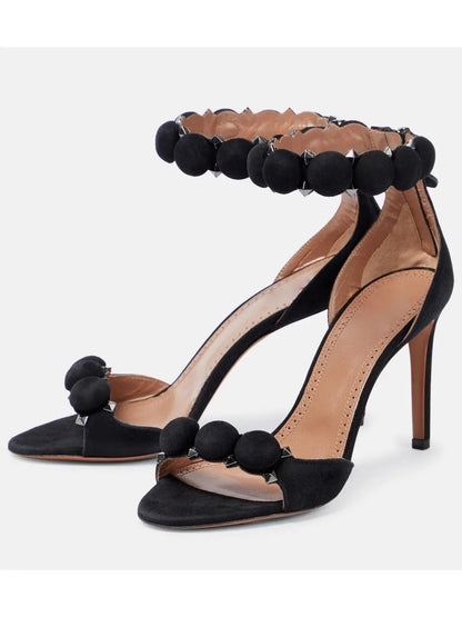 Bobble High-Heel Sandals in Black - Footwear