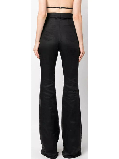 Bootcut High-Waisted Light Weight Bicolor Slim Fit Pants - Jeans & Pants