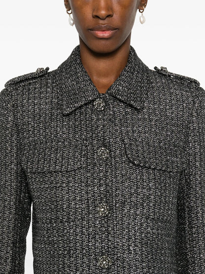 Boucle Tween Metallic Short Jacket and Skirt Set - Suits & Sets