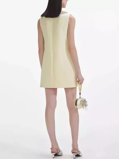 Bow Embellished Mini Shift Dress - Dresses