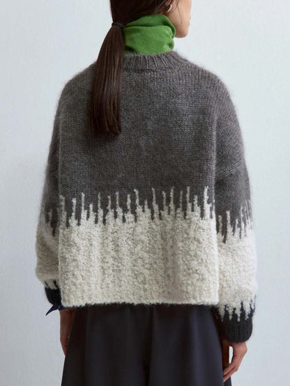 Boxy Textured Wool-Blend Sweater - Sweaters & Knitwear