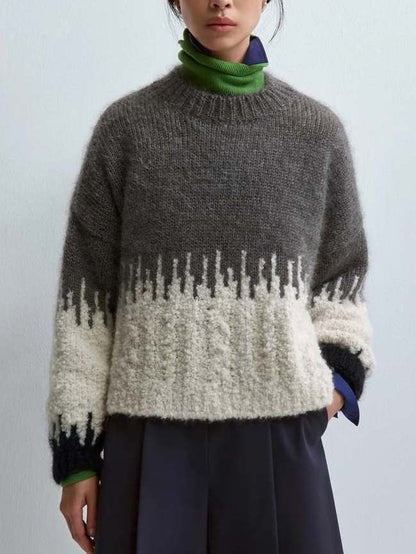 Boxy Textured Wool-Blend Sweater - Sweaters & Knitwear